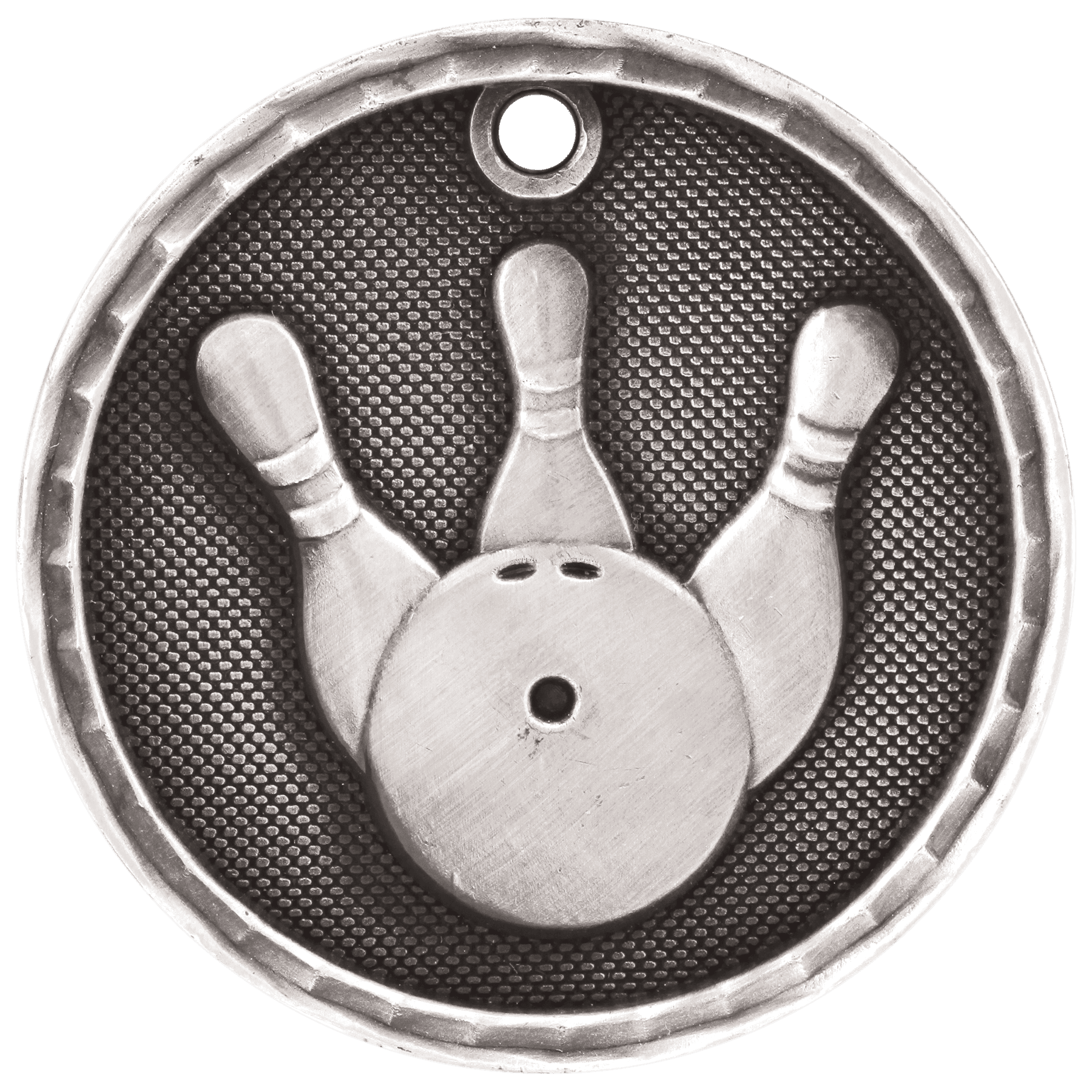 Antique Silver 2" 3D Bowling Medal