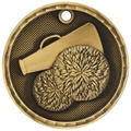 Antique Gold 2" 3D Cheer Medal