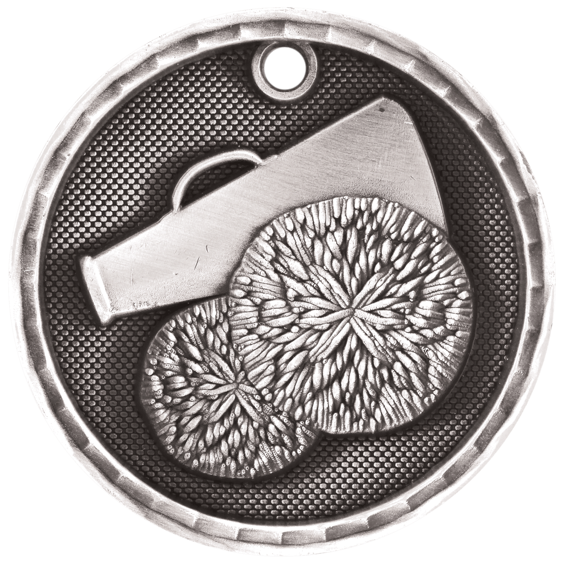 Antique Silver 2" 3D Cheer Medal