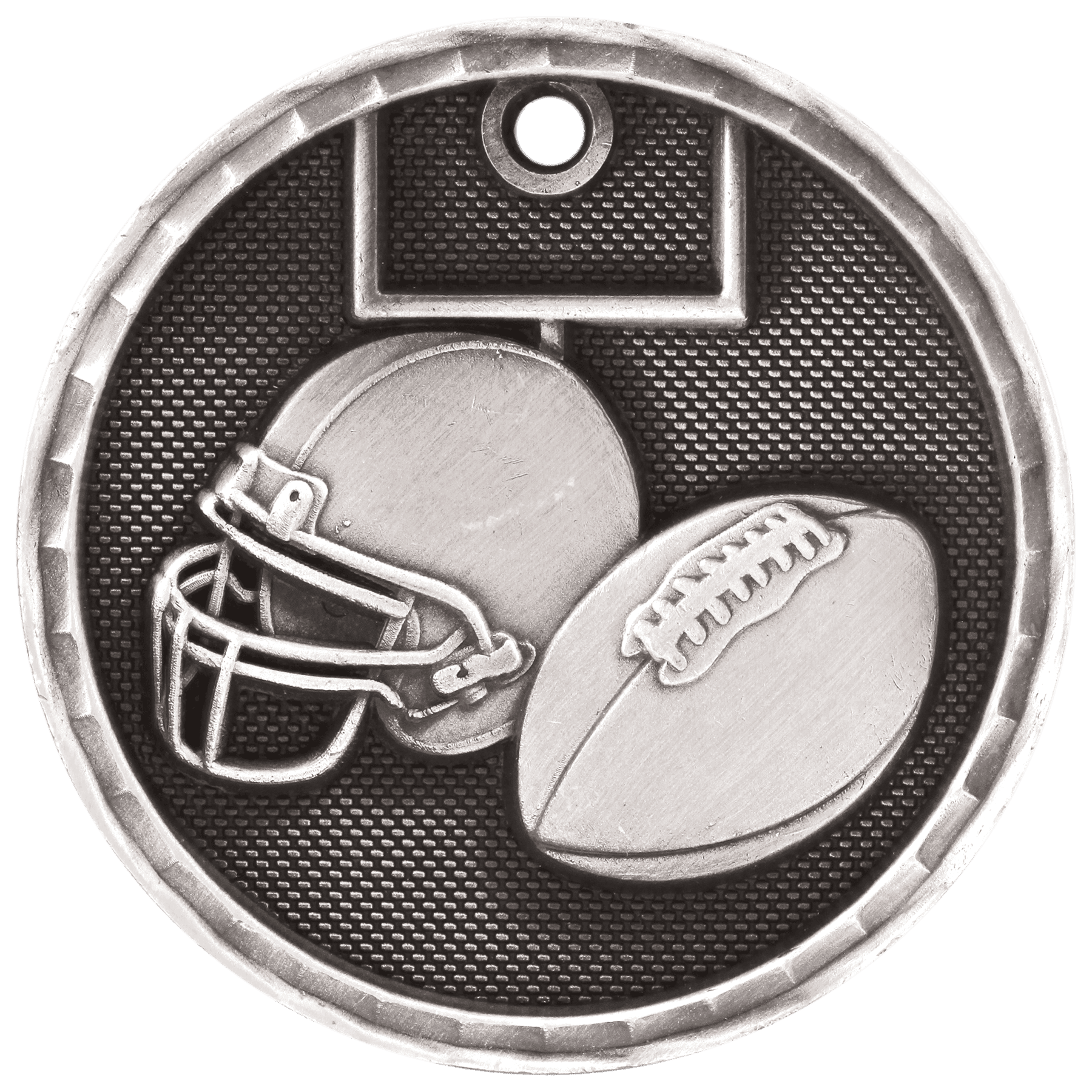 Antique Silver 2" 3D Football Medal