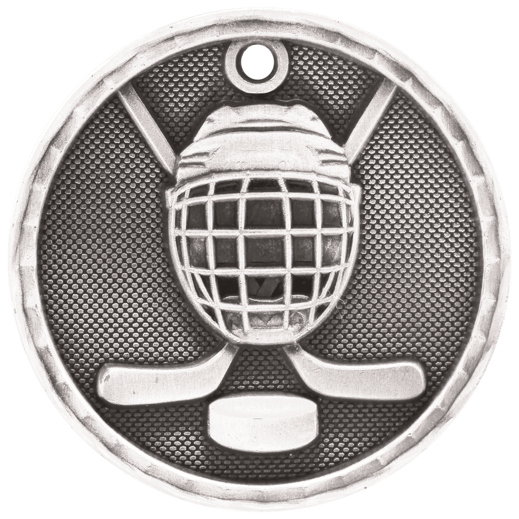 Antique Silver 2" 3D Hockey Medal