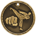 Antique Gold 2" 3D Martial Arts Medal