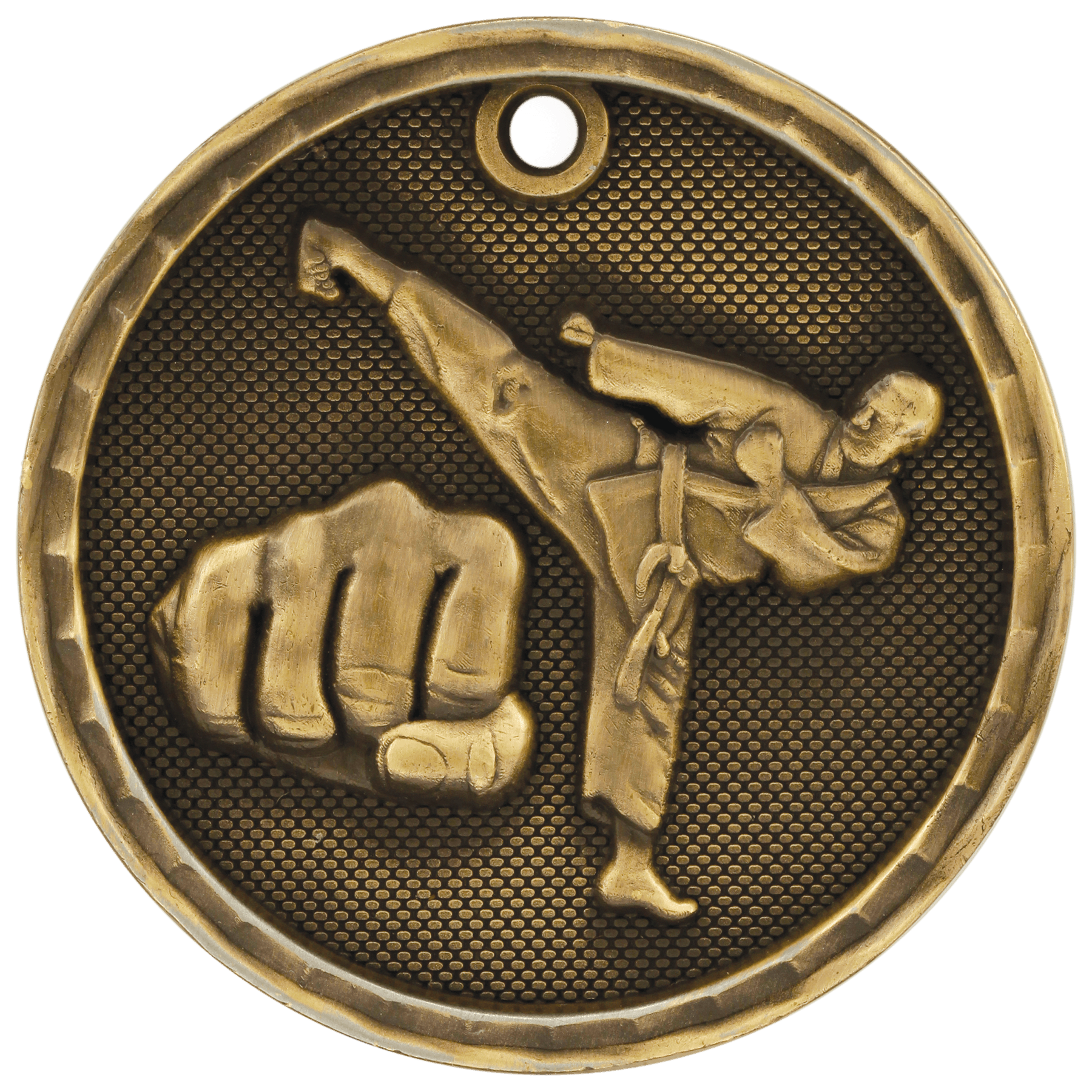 Antique Gold 2" 3D Martial Arts Medal