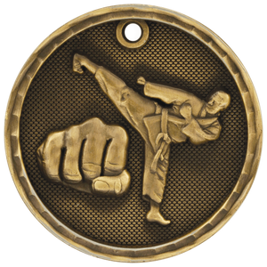 Antique Gold 2" 3D Martial Arts Medal