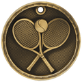 Antique Gold 2" 3D Tennis Medal