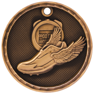 Antique Bronze 2" 3D Track Medal