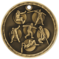 Antique Gold 2" 3D Track and Field Medal