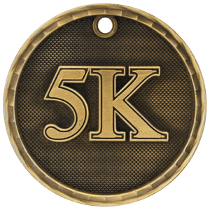 Antique Gold 2" 3D 5K Medal