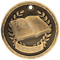 Antique Gold 2" 3D Honor Roll Medal