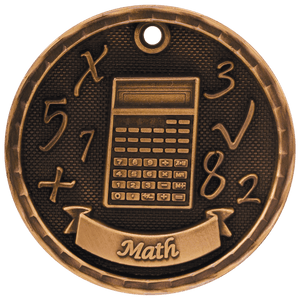 Antique Bronze 2" 3D Math Medal