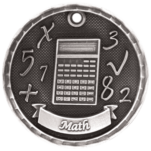 Antique Silver 2" 3D Math Medal