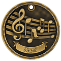 Antique Gold 2" 3D Music Medal