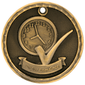 Antique Gold 2" 3D Perfect Attendance Medal