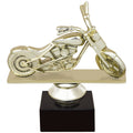 4-1/2 INCH CHOPPER GOLD FIGURE ON BLACK MARBLE BASE
