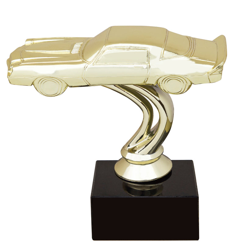 4-1/2 INCH MUSTANG GOLD FIGURE ON BLACK MARBLE BASE