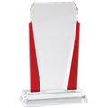 4-1/2 x 7 INCH OPTICAL CRYSTAL SLANTED TOWER WITH RED ACCENTED SIDE