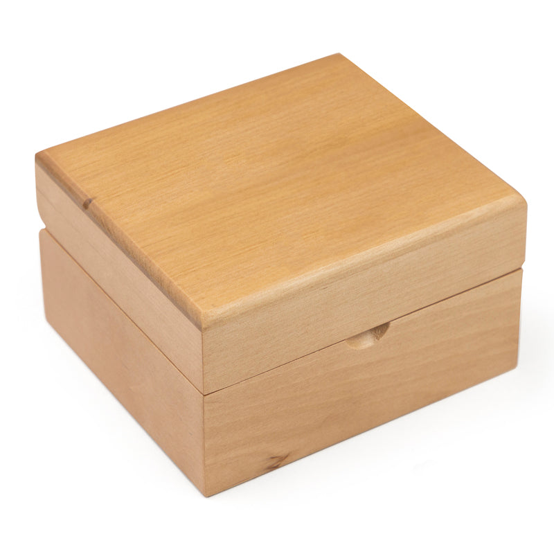 4-1/4 x 4-3/4 x 2-3/4 HARD WOOD KEEPSAKE BOX
