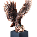 4-3/4 INCH ELECTROPLATED BRONZE AMERICAN EAGLE ON ROCK BLACK BASE
