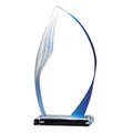 4-3/4" X 9-3/4" CLEAR BLUE FLAME ACRYLIC AWARD WITH REFLECTIVE FINISH AND FROSTED EDGE