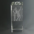 4-5/8 X 1-7/8 OPTICAL CRYSTAL FEMALE TENNIS TROPHY