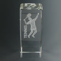 4-5/8 X 1-7/8 OPTICAL CRYSTAL MALE TENNIS TROPHY