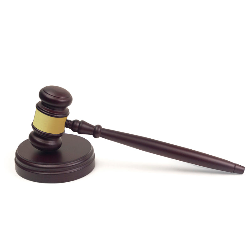 10 1/2 INCH ROSEWOOD FINISH GAVEL AND BLOCK SET
