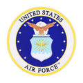4 INCH ROUND RAISED AND COLOR PRINTED UNITED STATES AIR FORCE SHIELD EMBLEM ALUMINUM METAL MAGNETIC MEDALLION DECAL DISC-MAGNETIC BACK