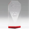 7-3/4 INCH THICK BEVELED CRYSTAL TOWER RED BASE