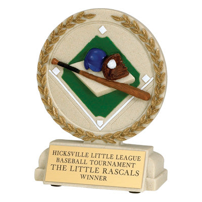 5-1/2 INCH BASEBALL STONE RESIN TROPHY