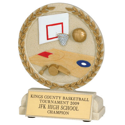5-1/2 INCH BASKETBALL STONE RESIN TROPHY