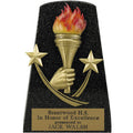 5-1/2 INCH BLACK STONE RESIN GOLD TORCH AND STARS
