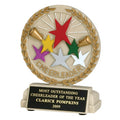 5-1/2 INCH CHEERLEADER STONE RESIN TROPHY