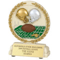 5-1/2 INCH FOOTBALL STONE RESIN TROPHY - NO PLATE