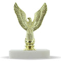 5-1/2 INCH HEIGHT MAJESTIC EAGLE TROPHY ON WHITE MARBLE BASE