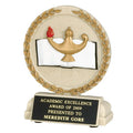 5-1/2 INCH LAMP OF LEARNING CAST STONE TROPHY