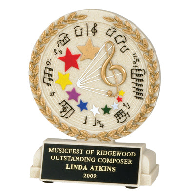 5-1/2 INCH MUSIC GENERAL CAST STONE TROPHY