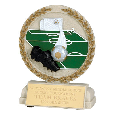 5-1/2 INCH SOCCER STONE RESIN TROPHY