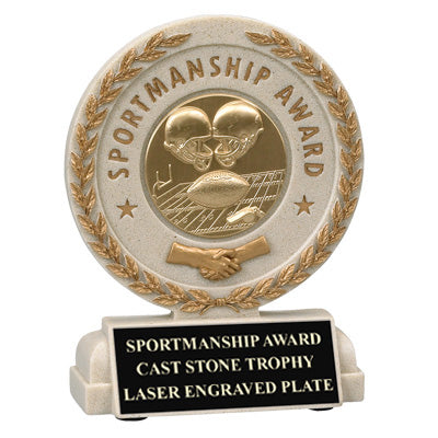 5-1/2 INCH SPORTSMANSHIP RESIN TROPHY, TAKES INSERT