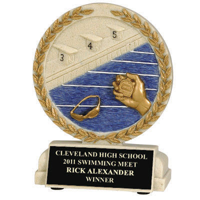 5-1/2 INCH SWIMMING STONE RESIN TROPHY