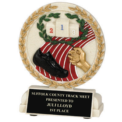 5-1/2 INCH TRACK STONE RESIN TROPHY
