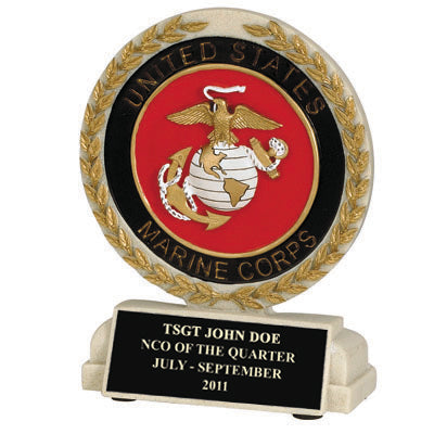 5-1/2 INCH U.S. MARINES STONE RESIN TROPHY