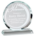 5-1/2 x 6 INCH ROUND OPTICAL CRYSTAL AWARD