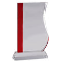 9-1/4 X 5-1/2 INCH OPTICAL CURVED SIDE CRYSTAL SHAPE WITH RED TRIM