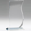 9 X 5-1/2 INCH OPTICAL CRYSTAL WAVE AWARD
