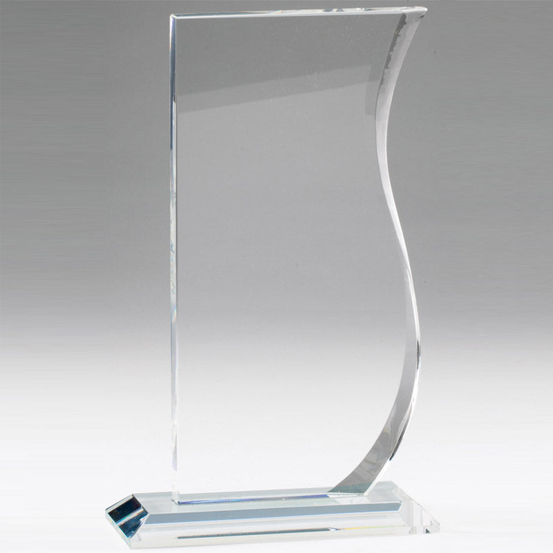 9 X 5-1/2 INCH OPTICAL CRYSTAL WAVE AWARD
