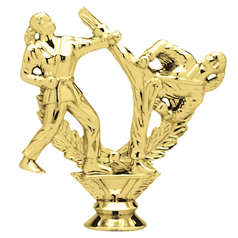 5-1/4 INCH DOUBLE FEMALE KARATE TROPHY FIGURE