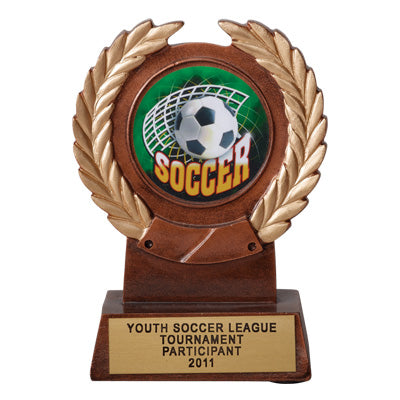 5-1/4 INCH RESIN TROPHY, TAKES 2 INCH INSERT