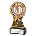 5-1/4 INCH ROSETTE RESIN TROPHY, TAKES 2 INCH INSERT