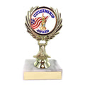 5-1/4 INCH TROPHY RISE WITH 2 INCH MYLAR CITIZENSHIP AWARD INSERT