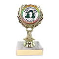 5-1/4 INCH TROPHY RISE WITH 2 INCH MYLAR PRE-SCHOOL GRADUATE INSERT